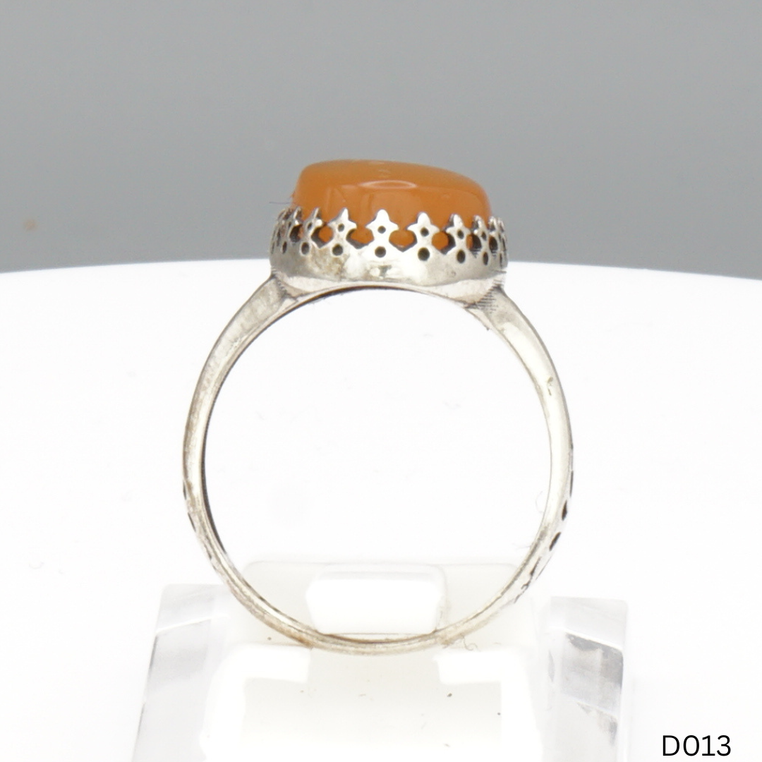 925 Silber Damen Ring mit Jemen Achat - Aqeeq Yamani
