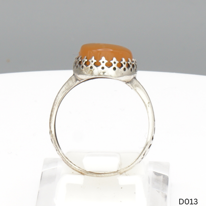 925 Silber Damen Ring mit Jemen Achat - Aqeeq Yamani