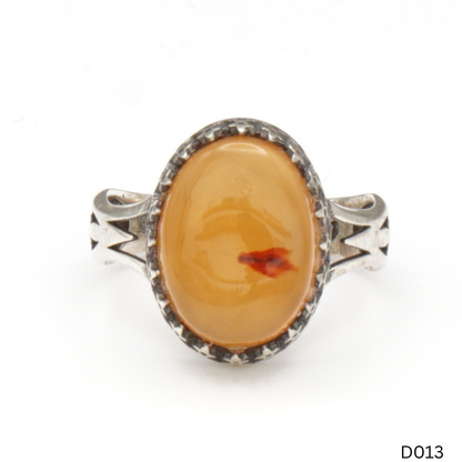 925 Silber Damen Ring mit Jemen Achat - Aqeeq Yamani