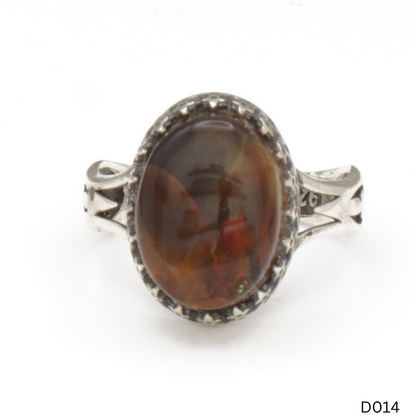 925 Silber Damen Ring mit Jemen Achat - Aqeeq Yamani