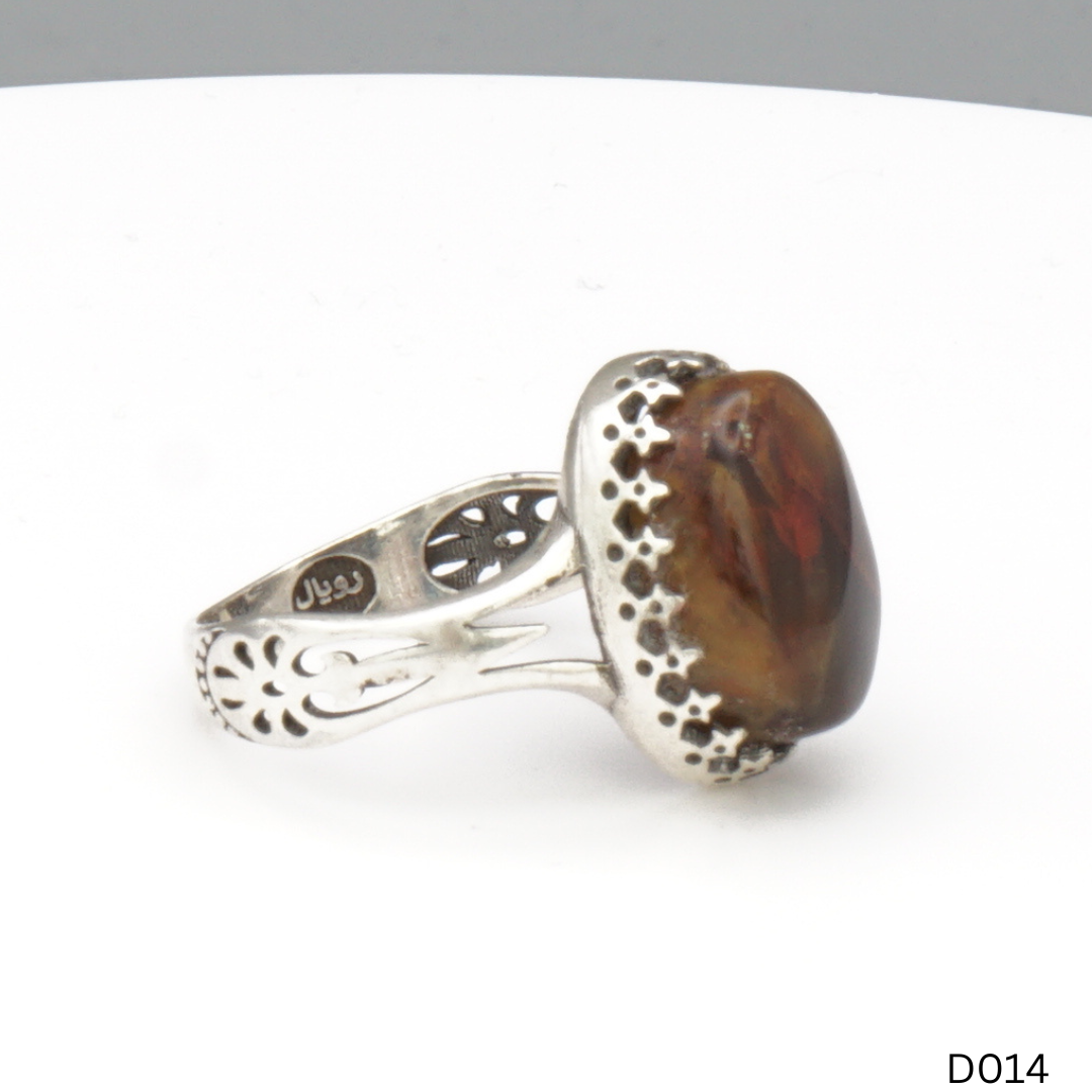 925 Silber Damen Ring mit Jemen Achat - Aqeeq Yamani