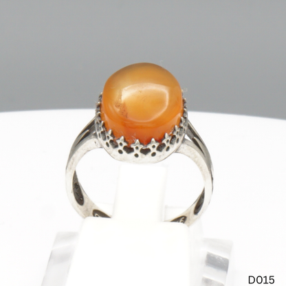 925 Silber Damen Ring mit Jemen Achat - Aqeeq Yamani