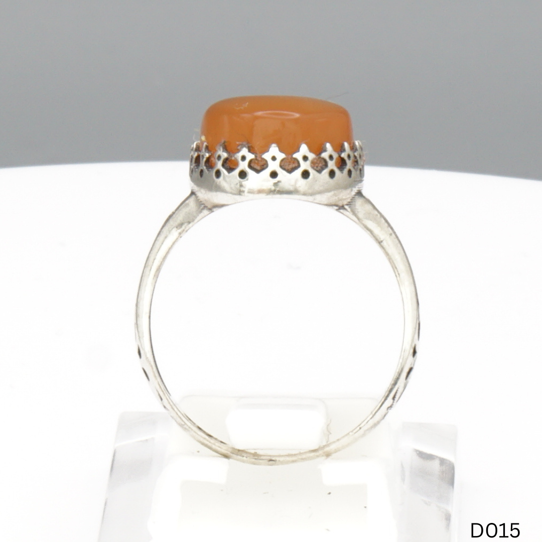 925 Silber Damen Ring mit Jemen Achat - Aqeeq Yamani
