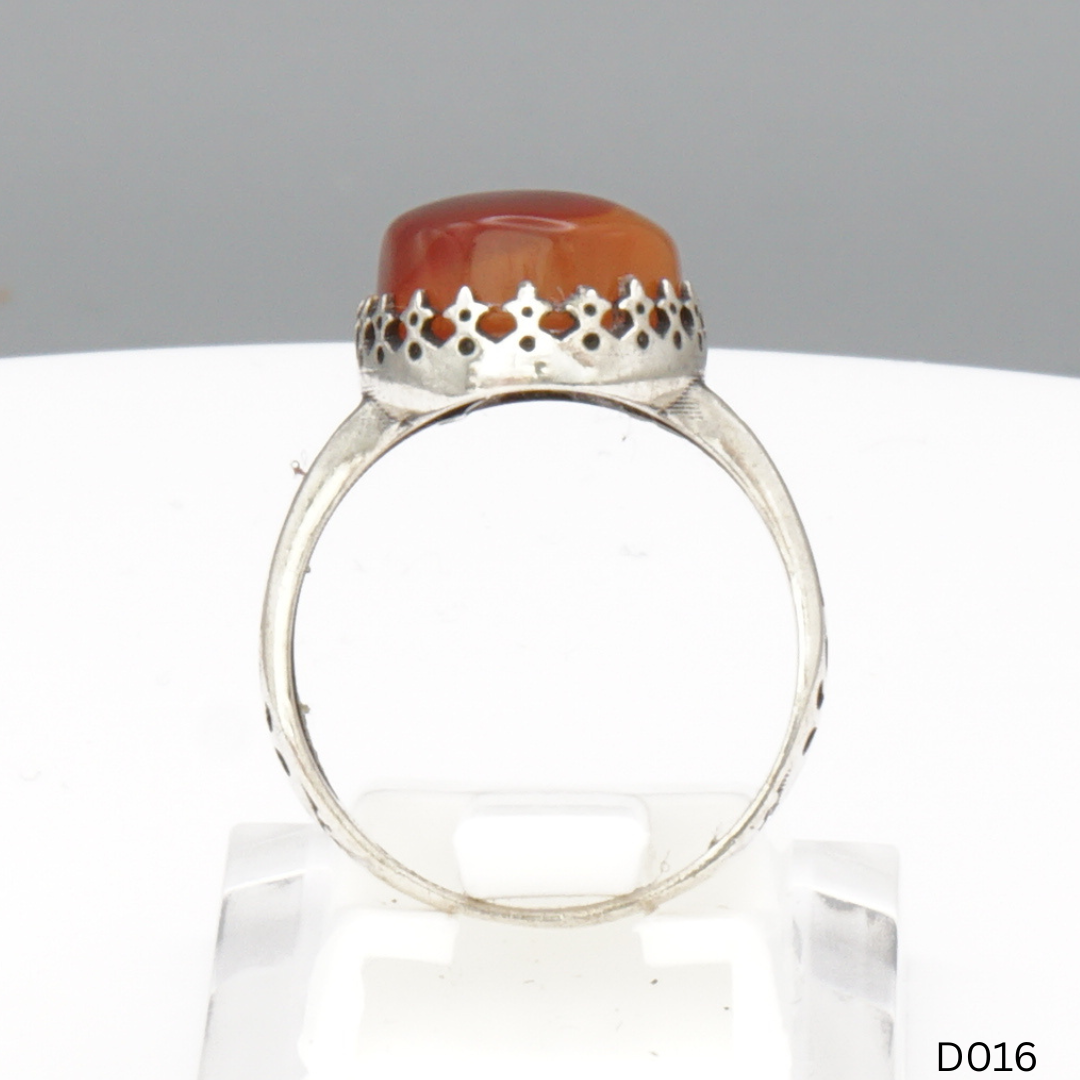 925 Silber Damen Ring mit Jemen Achat - Aqeeq Yamani