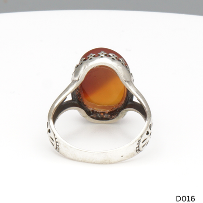 925 Silber Damen Ring mit Jemen Achat - Aqeeq Yamani