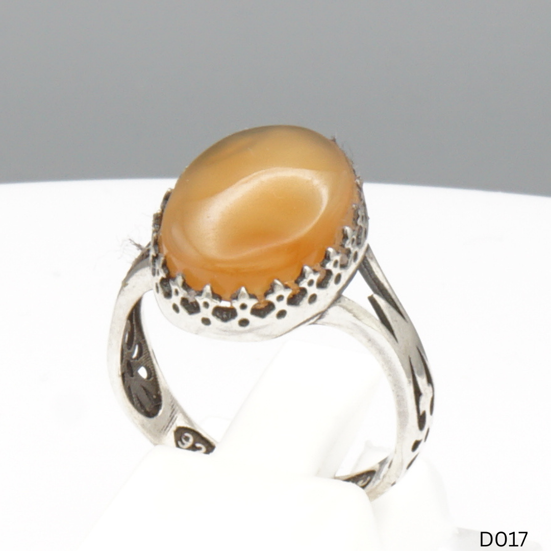 925 Silber Damen Ring mit Jemen Achat - Aqeeq Yamani