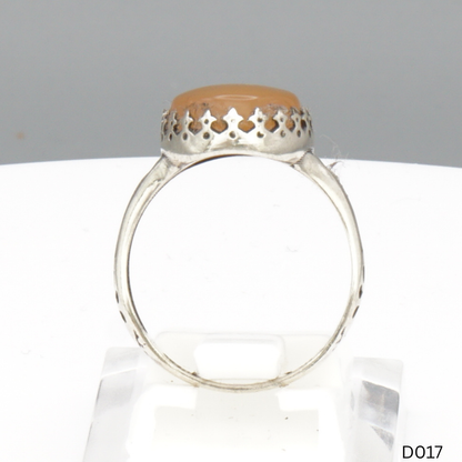 925 Silber Damen Ring mit Jemen Achat - Aqeeq Yamani