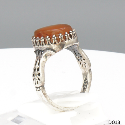 925 Silber Damen Ring mit Jemen Achat - Aqeeq Yamani