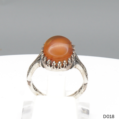 925 Silber Damen Ring mit Jemen Achat - Aqeeq Yamani