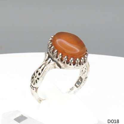925 Silber Damen Ring mit Jemen Achat - Aqeeq Yamani