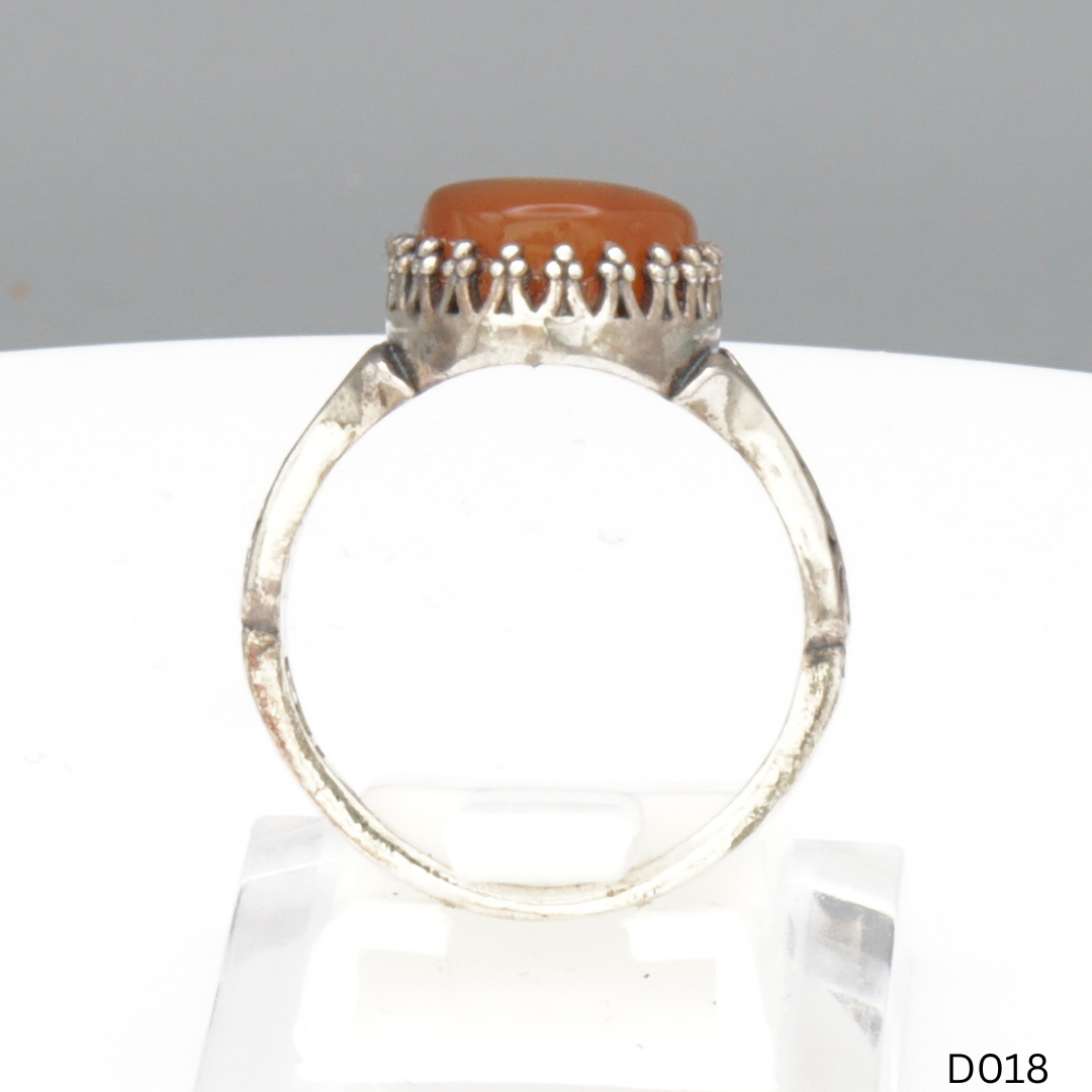 925 Silber Damen Ring mit Jemen Achat - Aqeeq Yamani