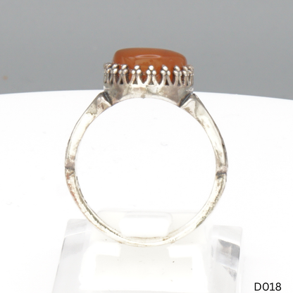 925 Silber Damen Ring mit Jemen Achat - Aqeeq Yamani