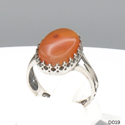 925 Silber Damen Ring mit Jemen Achat - Aqeeq Yamani