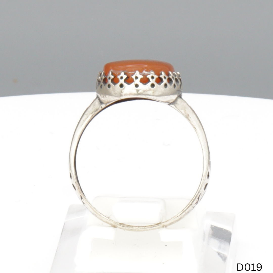 925 Silber Damen Ring mit Jemen Achat - Aqeeq Yamani