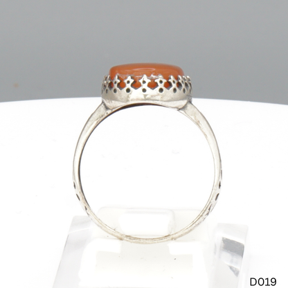 925 Silber Damen Ring mit Jemen Achat - Aqeeq Yamani