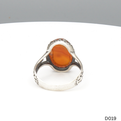 925 Silber Damen Ring mit Jemen Achat - Aqeeq Yamani