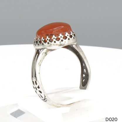 925 Silber Damen Ring mit Jemen Achat - Aqeeq Yamani