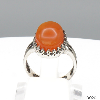 925 Silber Damen Ring mit Jemen Achat - Aqeeq Yamani