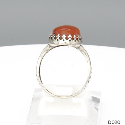 925 Silber Damen Ring mit Jemen Achat - Aqeeq Yamani
