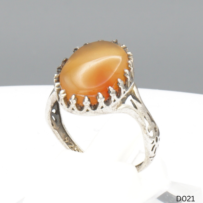 925 Silber Damen Ring mit Jemen Achat - Aqeeq Yamani