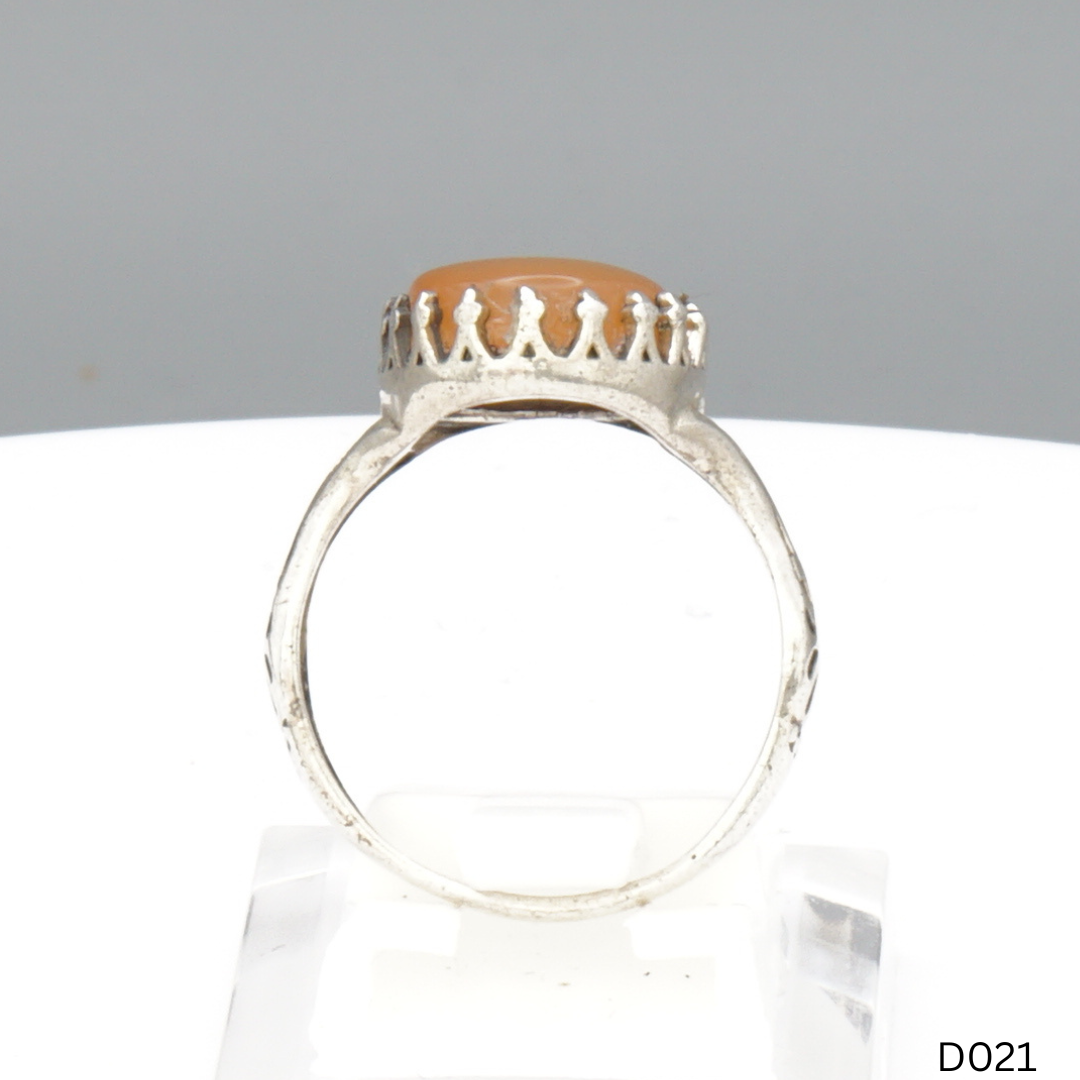 925 Silber Damen Ring mit Jemen Achat - Aqeeq Yamani