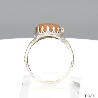 925 Silber Damen Ring mit Jemen Achat - Aqeeq Yamani