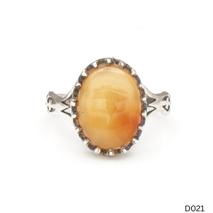 925 Silber Damen Ring mit Jemen Achat - Aqeeq Yamani