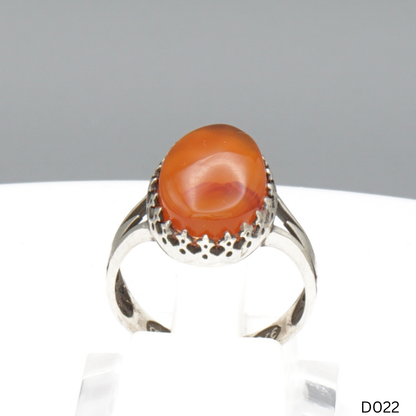 925 Silber Damen Ring mit Jemen Achat - Aqeeq Yamani