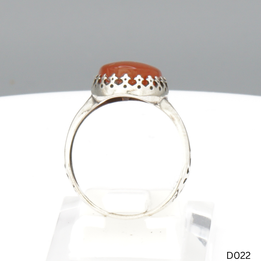 925 Silber Damen Ring mit Jemen Achat - Aqeeq Yamani