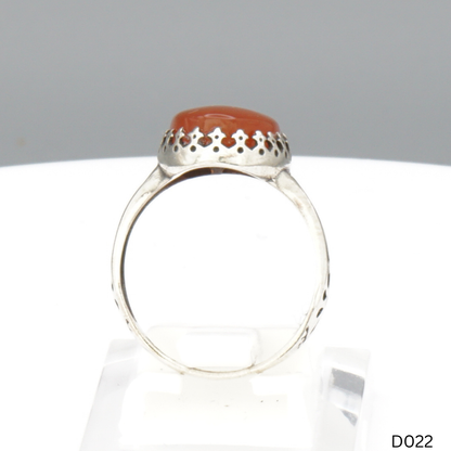 925 Silber Damen Ring mit Jemen Achat - Aqeeq Yamani