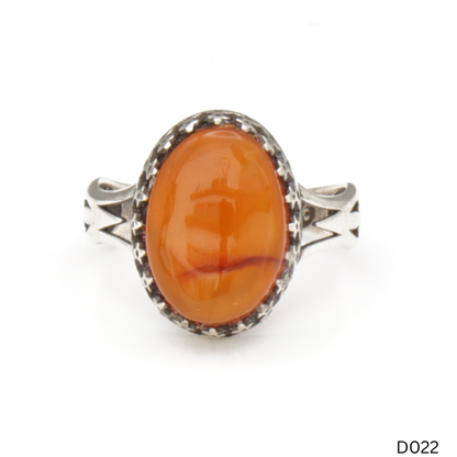 925 Silber Damen Ring mit Jemen Achat - Aqeeq Yamani