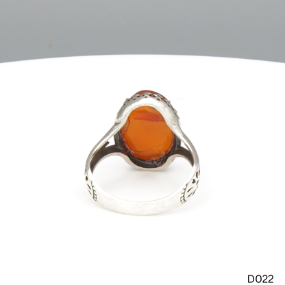 925 Silber Damen Ring mit Jemen Achat - Aqeeq Yamani