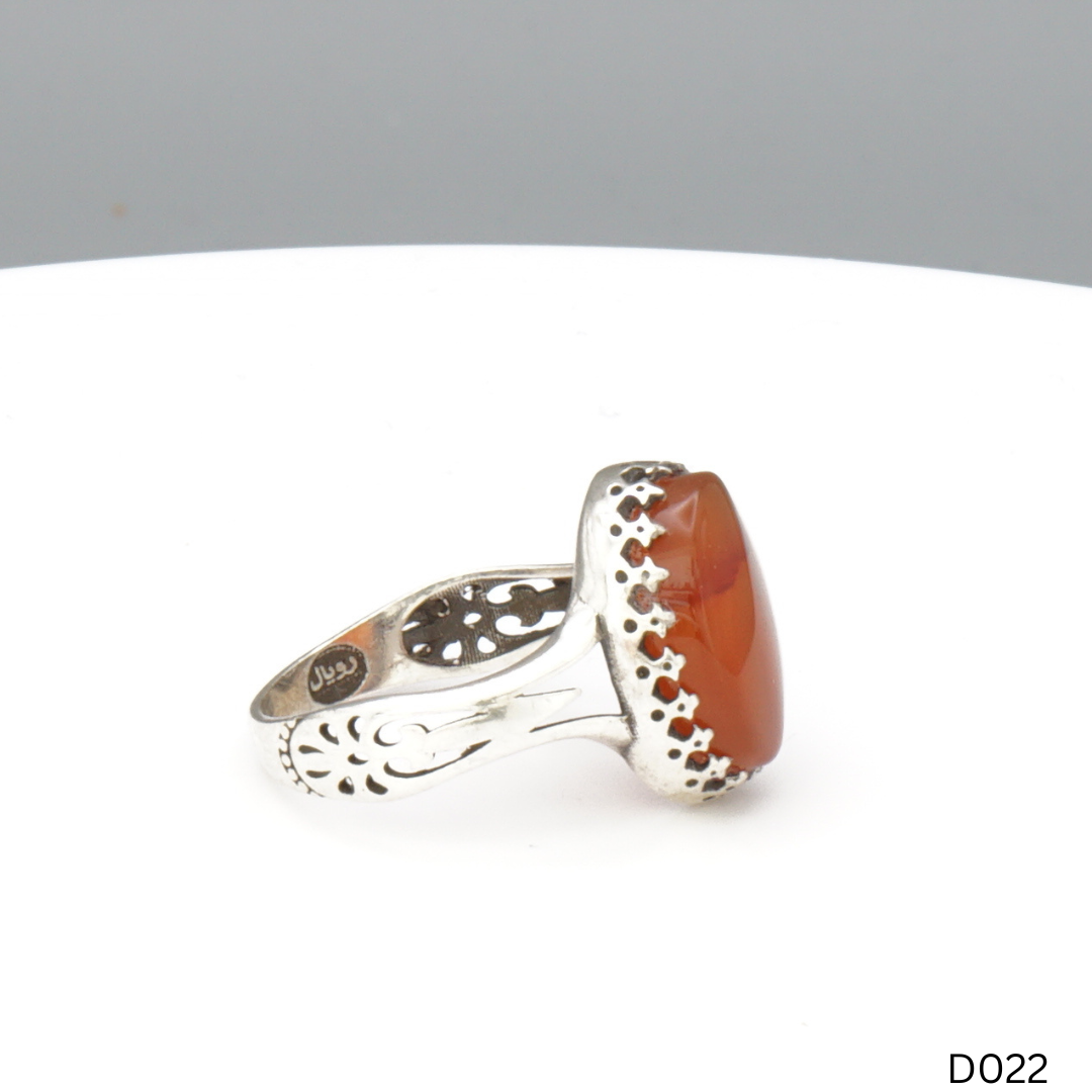 925 Silber Damen Ring mit Jemen Achat - Aqeeq Yamani
