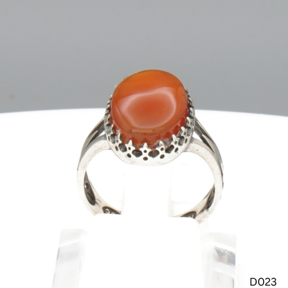 925 Silber Damen Ring mit Jemen Achat - Aqeeq Yamani