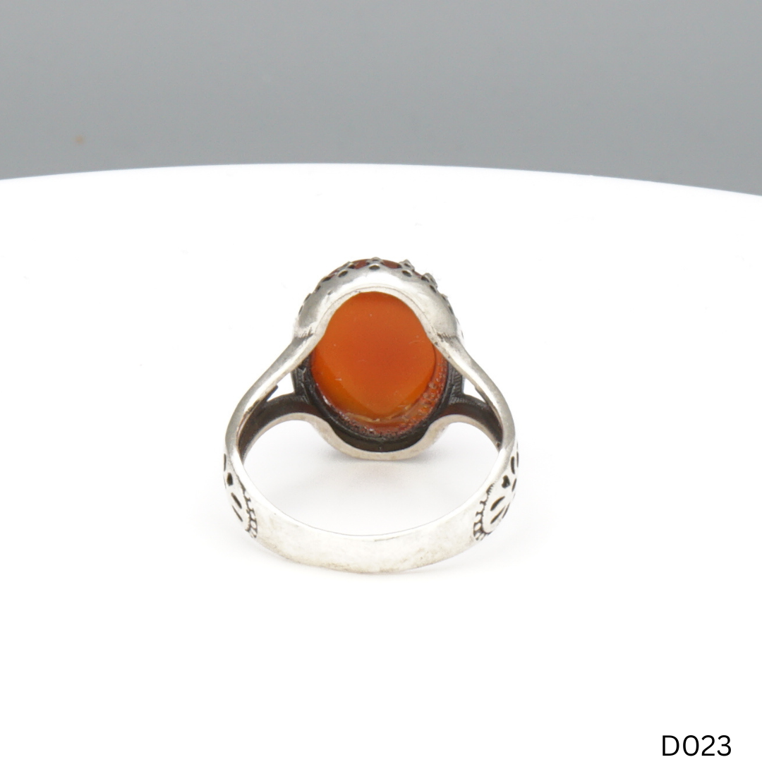 925 Silber Damen Ring mit Jemen Achat - Aqeeq Yamani