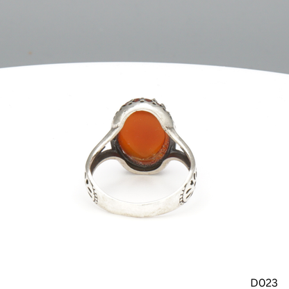 925 Silber Damen Ring mit Jemen Achat - Aqeeq Yamani
