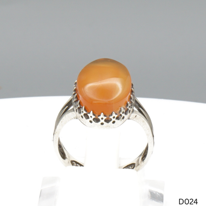 925 Silber Damen Ring mit Jemen Achat - Aqeeq Yamani