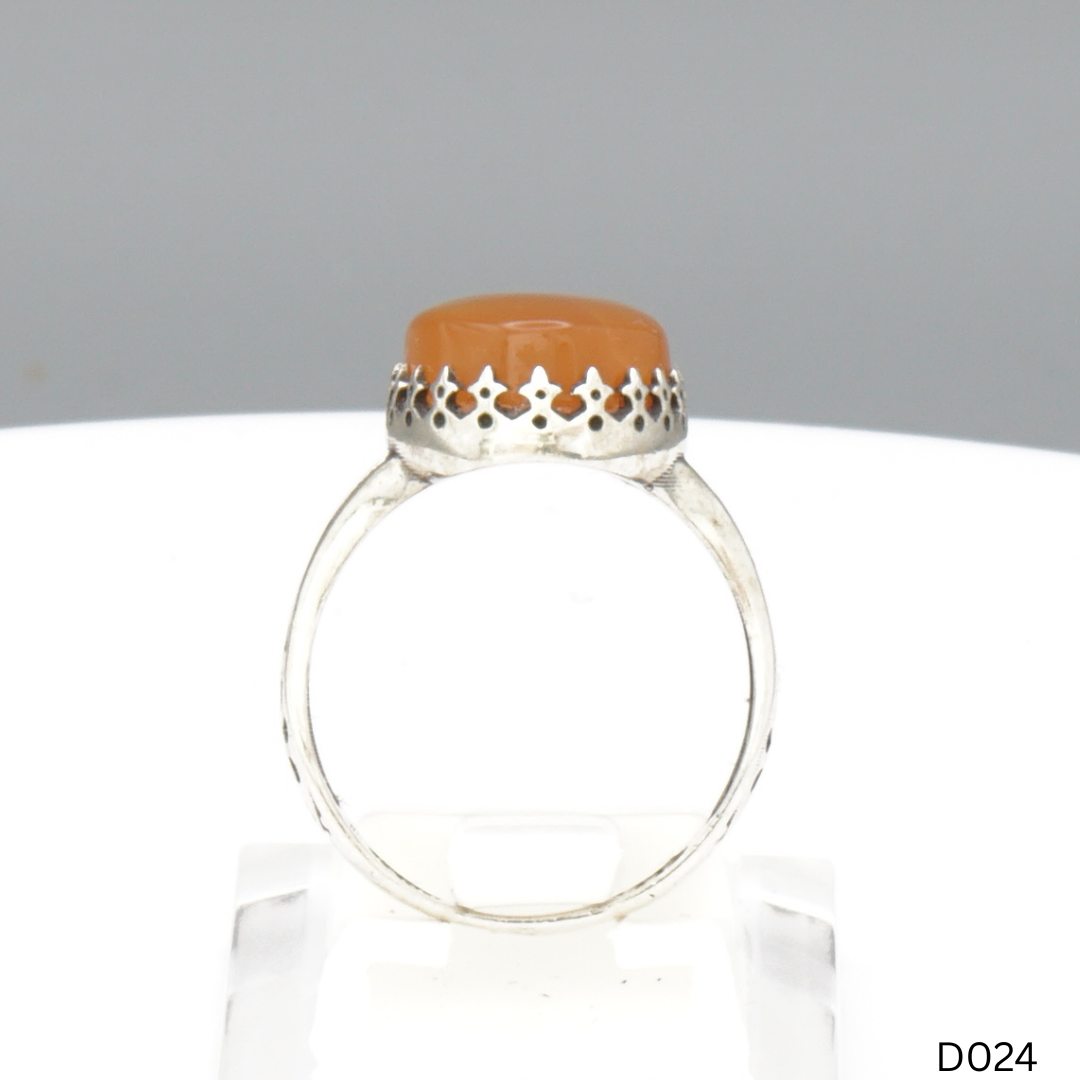 925 Silber Damen Ring mit Jemen Achat - Aqeeq Yamani