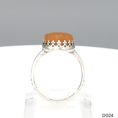 925 Silber Damen Ring mit Jemen Achat - Aqeeq Yamani