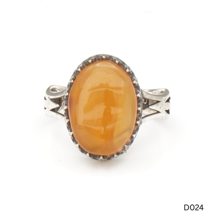925 Silber Damen Ring mit Jemen Achat - Aqeeq Yamani