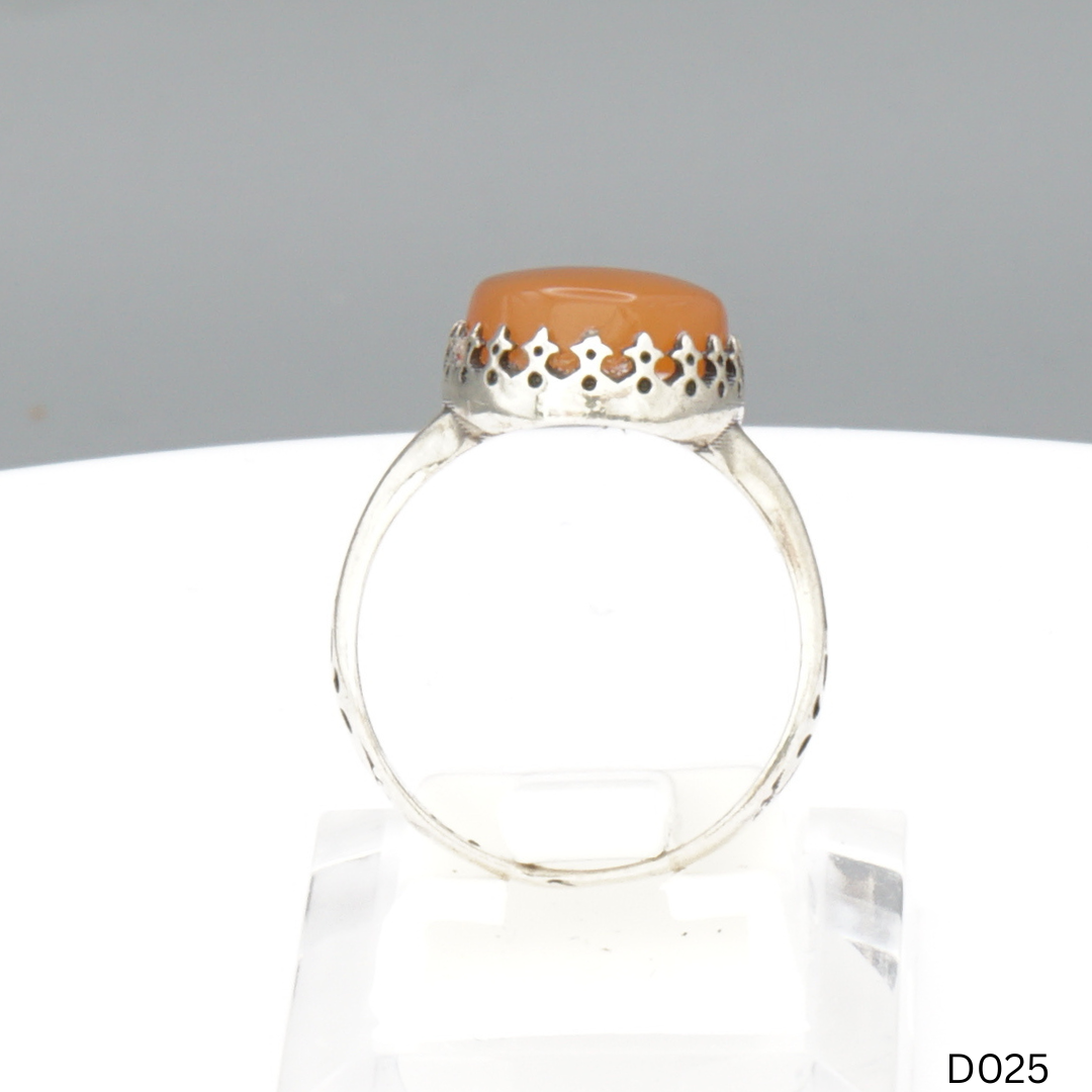 925 Silber Damen Ring mit Jemen Achat - Aqeeq Yamani