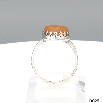 925 Silber Damen Ring mit Jemen Achat - Aqeeq Yamani