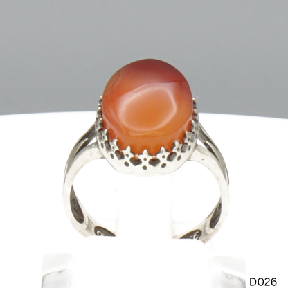 925 Silber Damen Ring mit Jemen Achat - Aqeeq Yamani