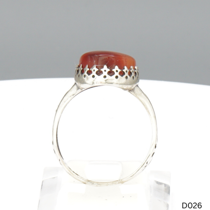925 Silber Damen Ring mit Jemen Achat - Aqeeq Yamani