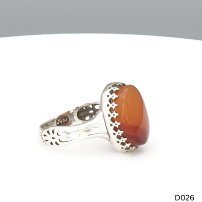 925 Silber Damen Ring mit Jemen Achat - Aqeeq Yamani