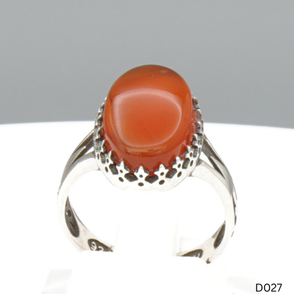 925 Silber Damen Ring mit Jemen Achat - Aqeeq Yamani
