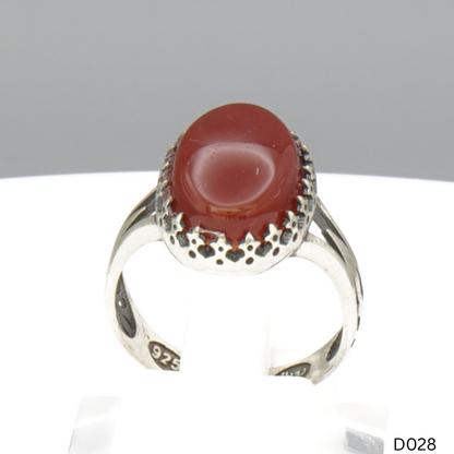 925 Silber Damen Ring mit Jemen Achat - Aqeeq Yamani