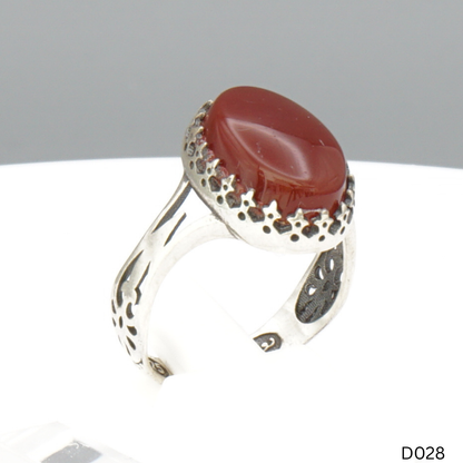 925 Silber Damen Ring mit Jemen Achat - Aqeeq Yamani