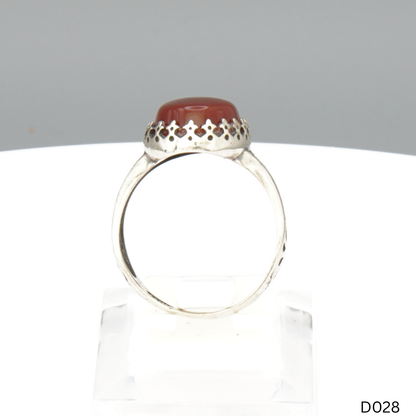 925 Silber Damen Ring mit Jemen Achat - Aqeeq Yamani