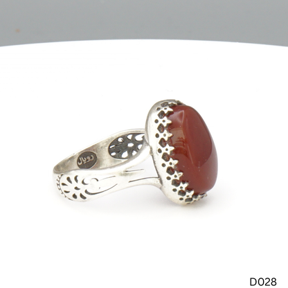 925 Silber Damen Ring mit Jemen Achat - Aqeeq Yamani